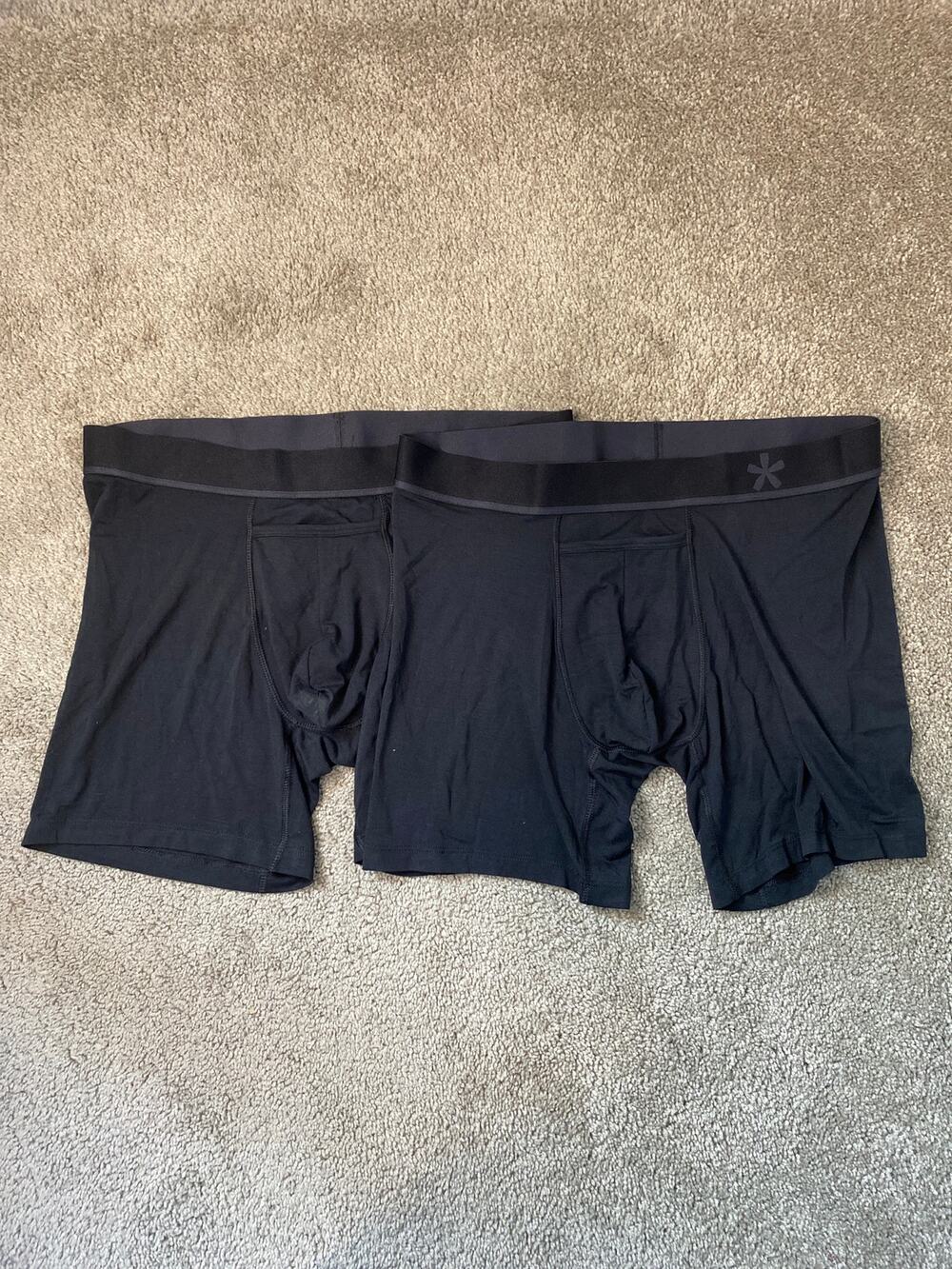 New Manmade Men’s Boxer Briefs Black Set of 2 Size Large